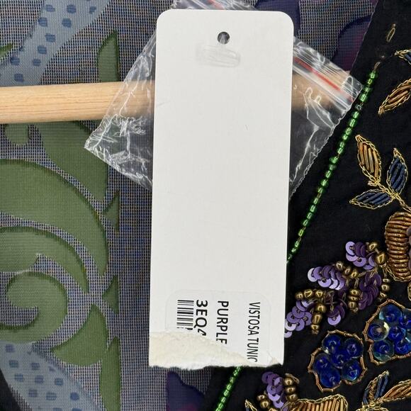 Soft Surroundings Vistosa Beaded Velvet Burnout Tunic Top Embroidered Sz PXS - Picture 7 of 9